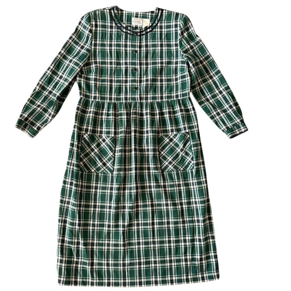 Vintage Habarone Petites Green Plaid Midi Dress – Size Petite NOT a small dress